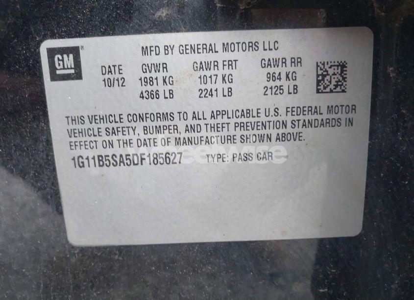 Photo 9 of 2013 Chevrolet Malibu 1LS (VIN 1G11B5SA5DF185627)