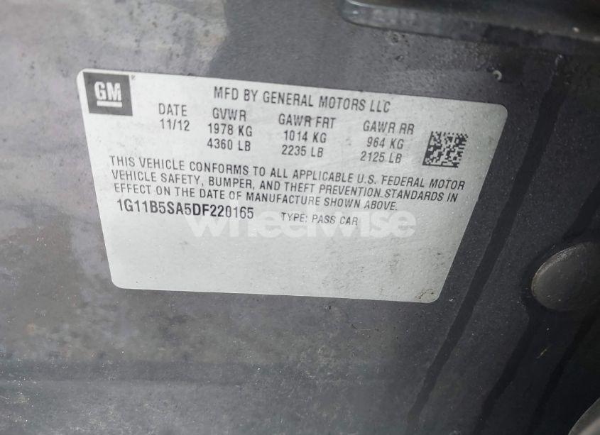 Photo 9 of 2013 Chevrolet Malibu 1LS (VIN 1G11B5SA5DF220165)