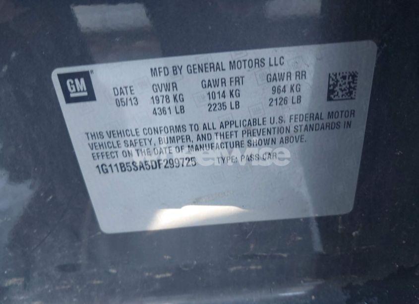 Photo 9 of 2013 Chevrolet Malibu 1LS (VIN 1G11B5SA5DF299725)