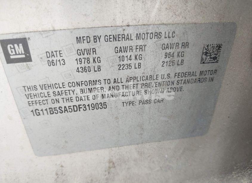 Photo 9 of 2013 Chevrolet Malibu 1LS (VIN 1G11B5SA5DF319035)