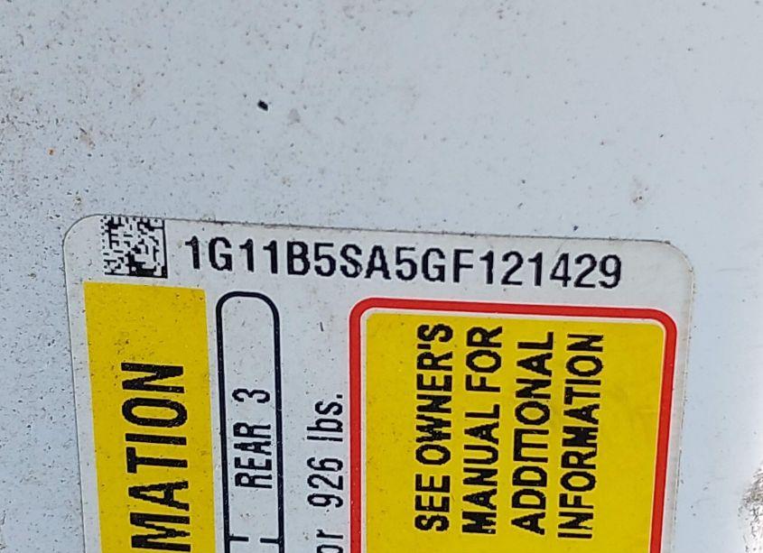 Photo 9 of 2016 Chevrolet Malibu LIMITED LS (VIN 1G11B5SA5GF121429)