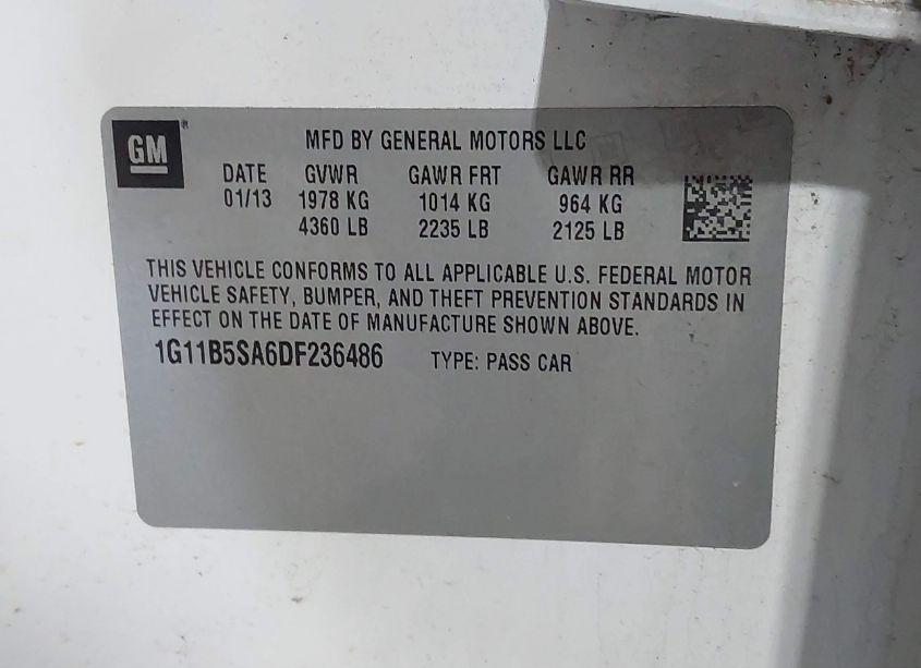 Photo 9 of 2013 Chevrolet Malibu 1LS (VIN 1G11B5SA6DF236486)