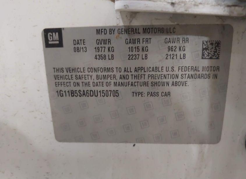 Photo 9 of 2013 Chevrolet Malibu 1LS (VIN 1G11B5SA6DU150705)