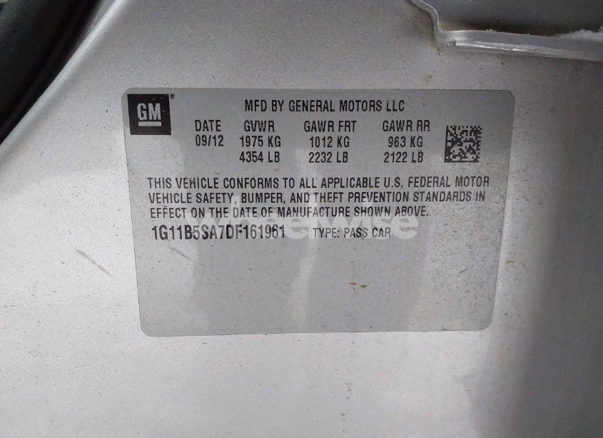 Photo 9 of 2013 Chevrolet Malibu 1LS (VIN 1G11B5SA7DF161961)