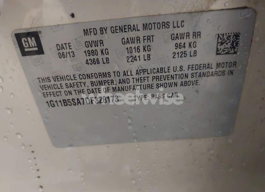 Photo 9 of 2013 Chevrolet Malibu 1LS (VIN 1G11B5SA7DF328173)