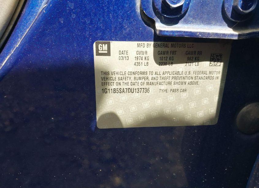 Photo 9 of 2013 Chevrolet Malibu 1LS (VIN 1G11B5SA7DU137736)