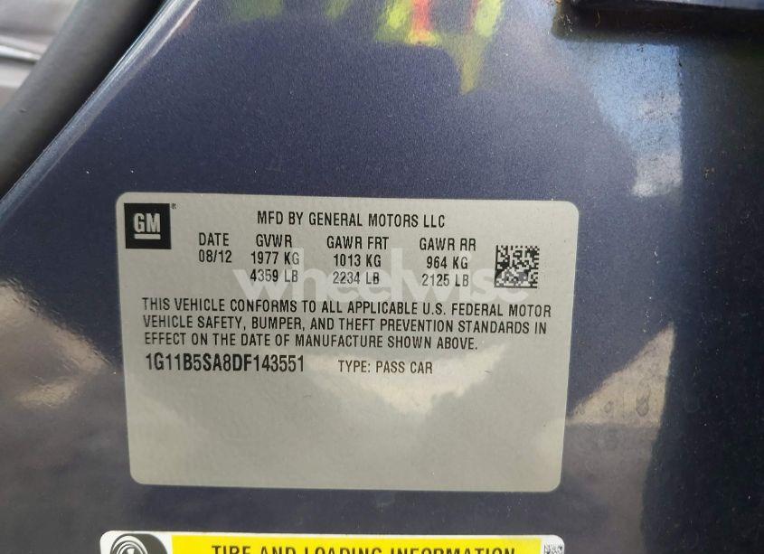 Photo 9 of 2013 Chevrolet Malibu 1LS (VIN 1G11B5SA8DF143551)