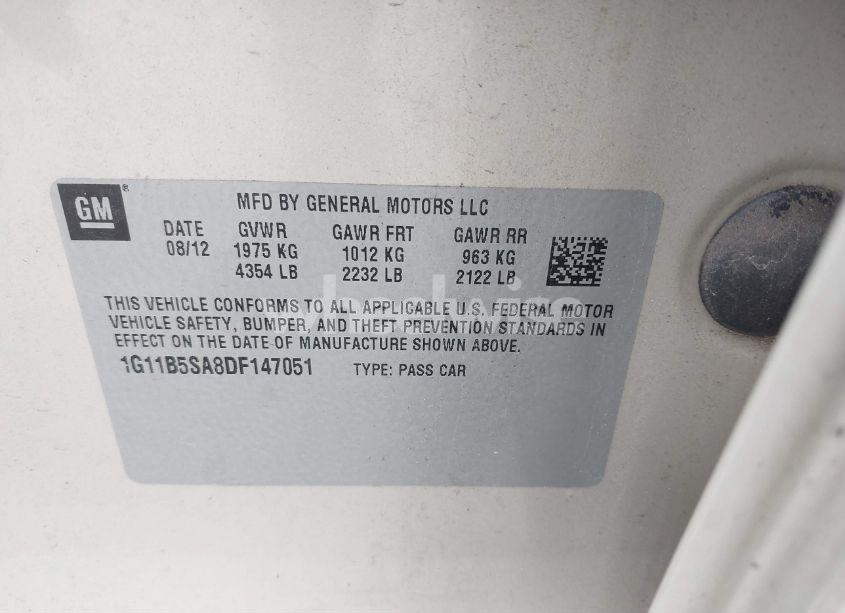 Photo 9 of 2013 Chevrolet Malibu 1LS (VIN 1G11B5SA8DF147051)
