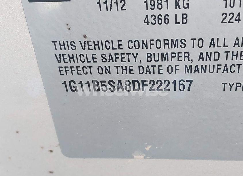 Photo 9 of 2013 Chevrolet Malibu 1LS (VIN 1G11B5SA8DF222167)
