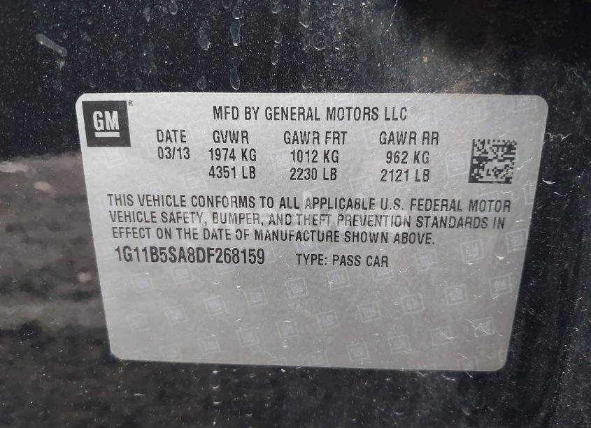 Photo 9 of 2013 Chevrolet Malibu 1LS (VIN 1G11B5SA8DF268159)