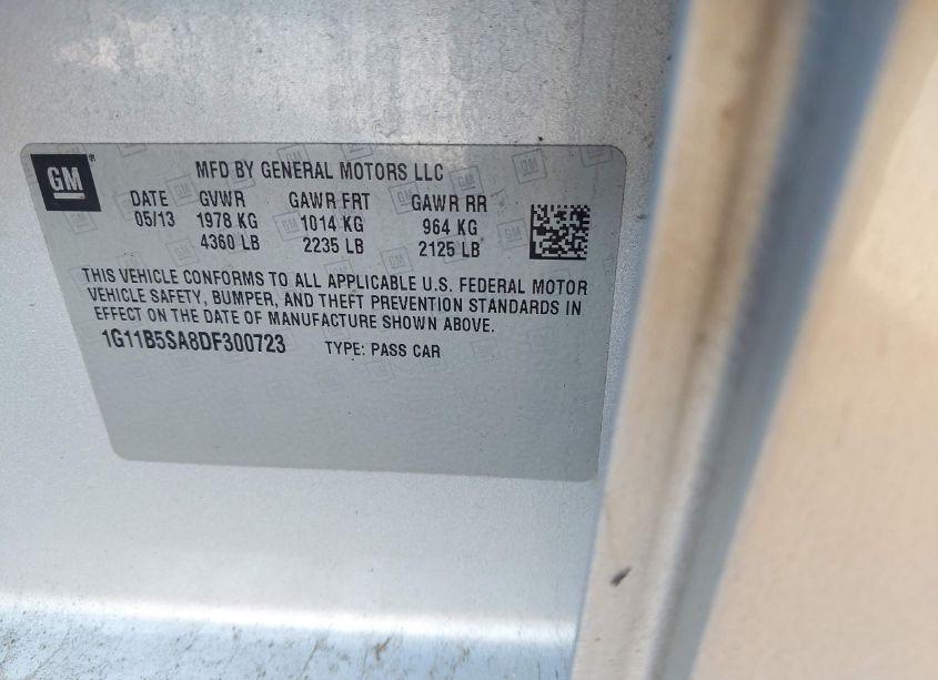 Photo 9 of 2013 Chevrolet Malibu 1LS (VIN 1G11B5SA8DF300723)