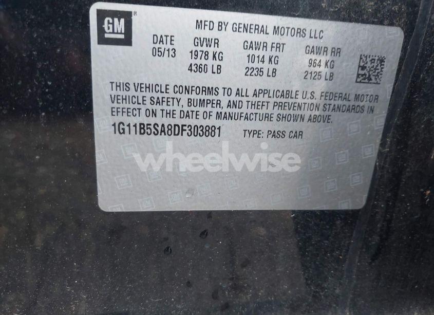 Photo 9 of 2013 Chevrolet Malibu 1LS (VIN 1G11B5SA8DF303881)