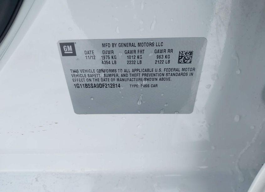 Photo 9 of 2013 Chevrolet Malibu 1LS (VIN 1G11B5SA9DF212814)