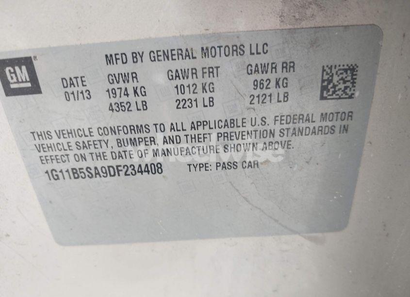 Photo 9 of 2013 Chevrolet Malibu 1LS (VIN 1G11B5SA9DF234408)