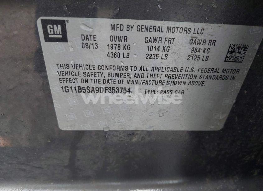 Photo 9 of 2013 Chevrolet Malibu 1LS (VIN 1G11B5SA9DF353754)