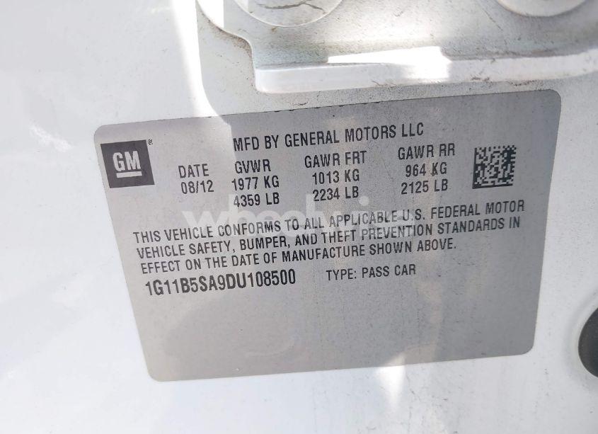 Photo 9 of 2013 Chevrolet Malibu 1LS (VIN 1G11B5SA9DU108500)