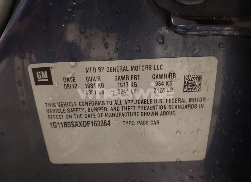 Photo 9 of 2013 Chevrolet Malibu 1LS (VIN 1G11B5SAXDF163364)