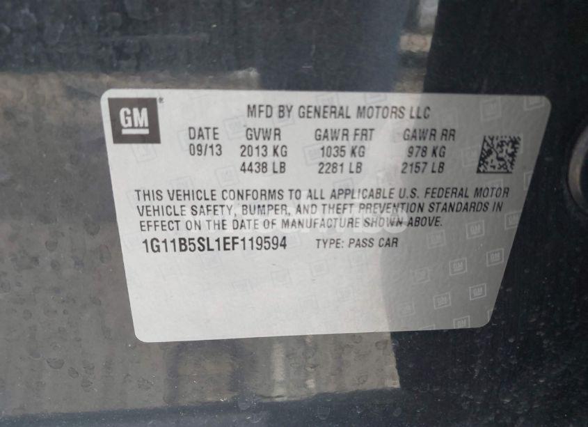 Photo 9 of 2014 Chevrolet Malibu 1LS (VIN 1G11B5SL1EF119594)