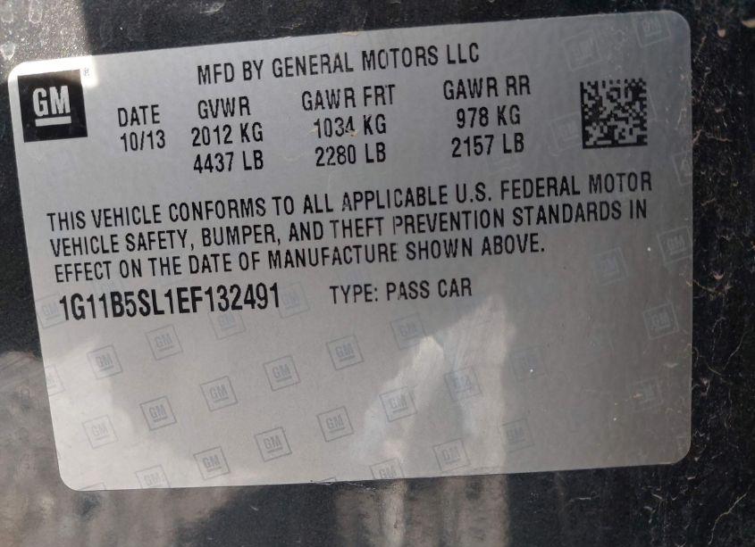 Photo 9 of 2014 Chevrolet Malibu 1LS (VIN 1G11B5SL1EF132491)