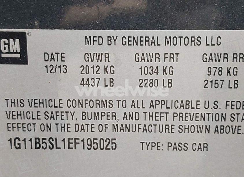 Photo 9 of 2014 Chevrolet Malibu 1LS (VIN 1G11B5SL1EF195025)