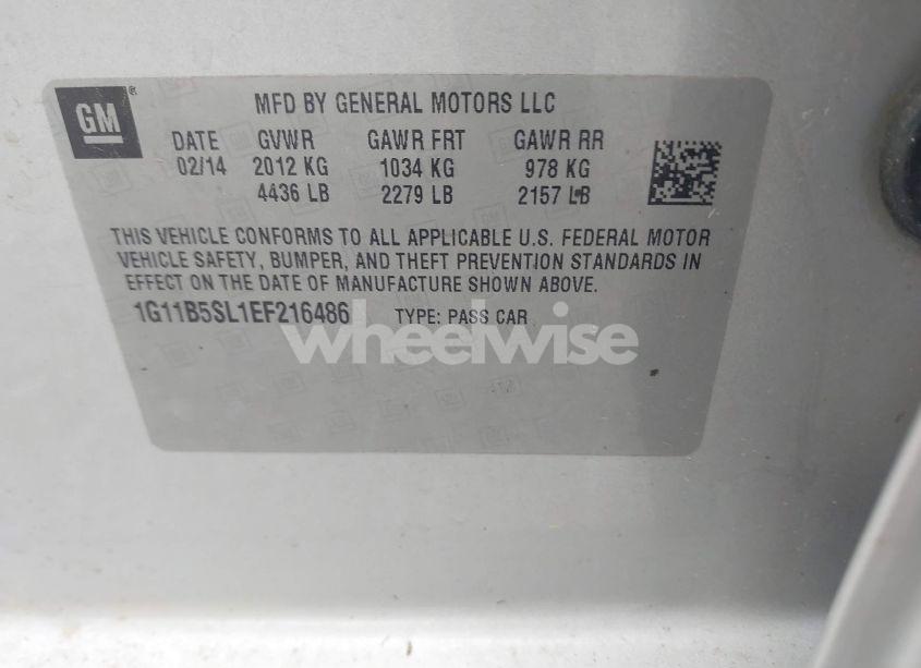 Photo 9 of 2014 Chevrolet Malibu 1LS (VIN 1G11B5SL1EF216486)