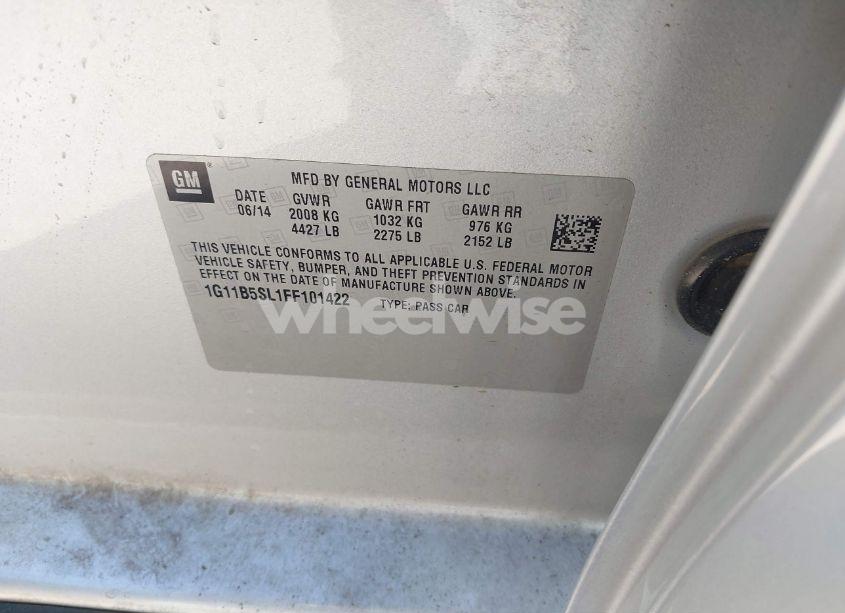 Photo 9 of 2015 Chevrolet Malibu LS (VIN 1G11B5SL1FF101422)