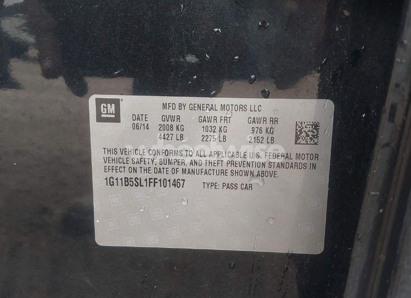 Photo 9 of 2015 Chevrolet Malibu LS (VIN 1G11B5SL1FF101467)
