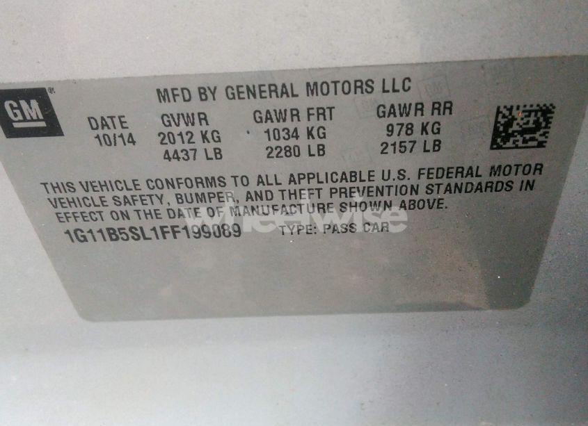 Photo 9 of 2015 Chevrolet Malibu LS (VIN 1G11B5SL1FF199089)