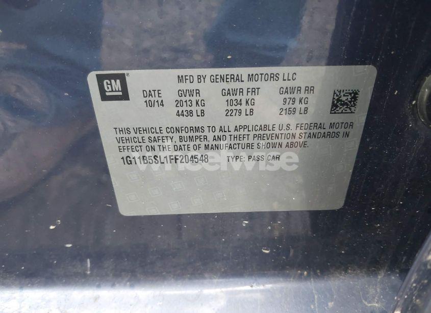 Photo 9 of 2015 Chevrolet Malibu LS (VIN 1G11B5SL1FF204548)