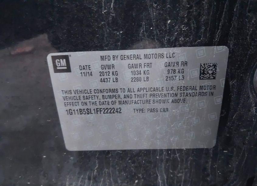 Photo 9 of 2015 Chevrolet Malibu LS (VIN 1G11B5SL1FF222242)