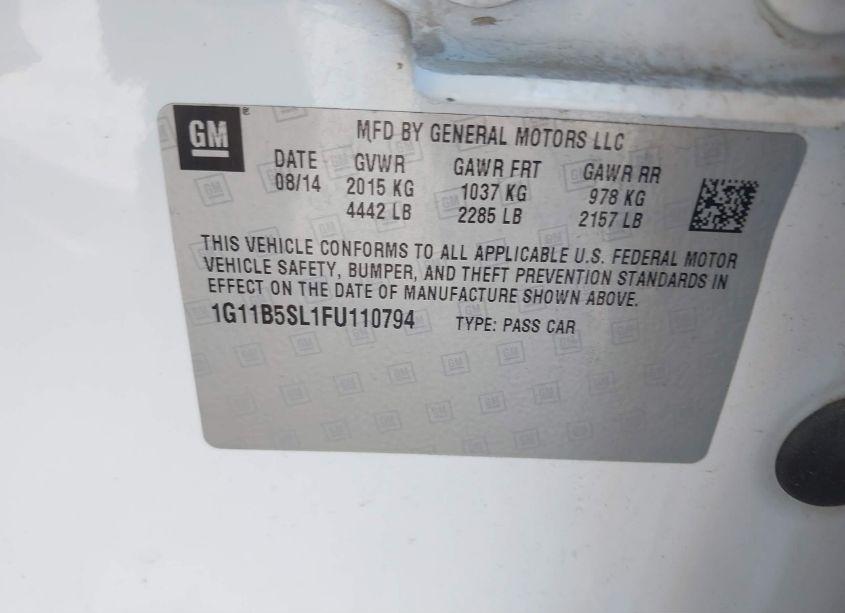 Photo 9 of 2015 Chevrolet Malibu LS (VIN 1G11B5SL1FU110794)