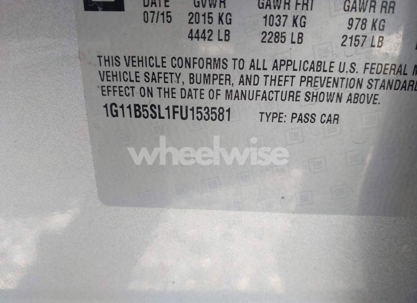 Photo 9 of 2015 Chevrolet Malibu LS (VIN 1G11B5SL1FU153581)