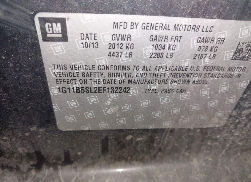 Photo 9 of 2014 Chevrolet Malibu 1LS (VIN 1G11B5SL2EF132242)