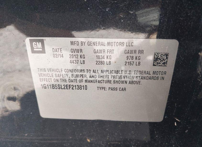 Photo 9 of 2014 Chevrolet Malibu 1LS (VIN 1G11B5SL2EF213810)