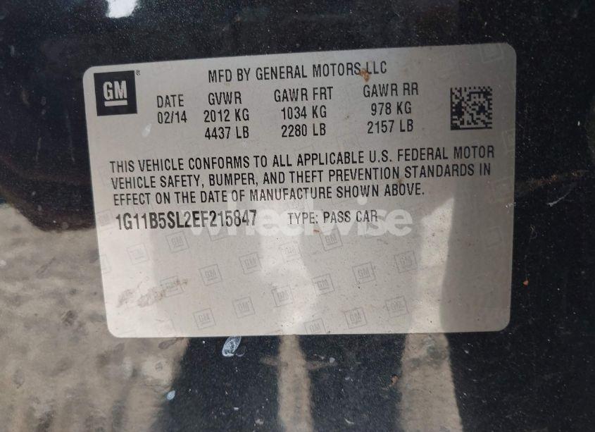 Photo 9 of 2014 Chevrolet Malibu 1LS (VIN 1G11B5SL2EF215847)
