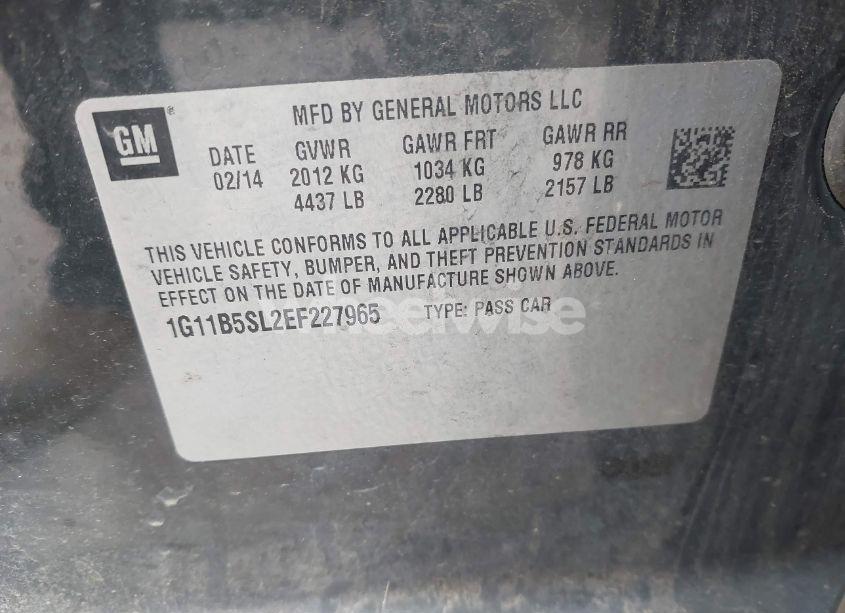 Photo 9 of 2014 Chevrolet Malibu 1LS (VIN 1G11B5SL2EF227965)