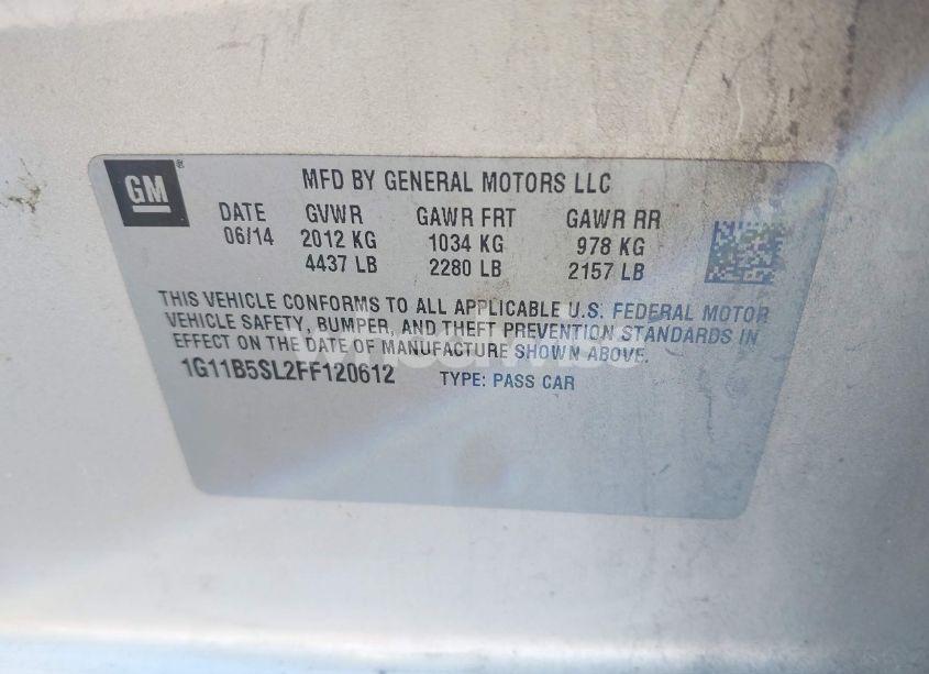 Photo 9 of 2015 Chevrolet Malibu LS (VIN 1G11B5SL2FF120612)