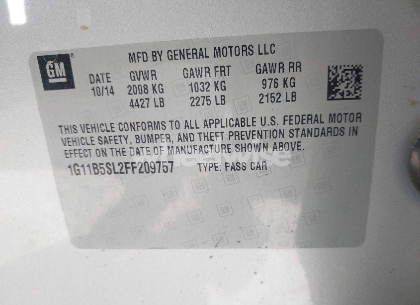 Photo 9 of 2015 Chevrolet Malibu LS (VIN 1G11B5SL2FF209757)