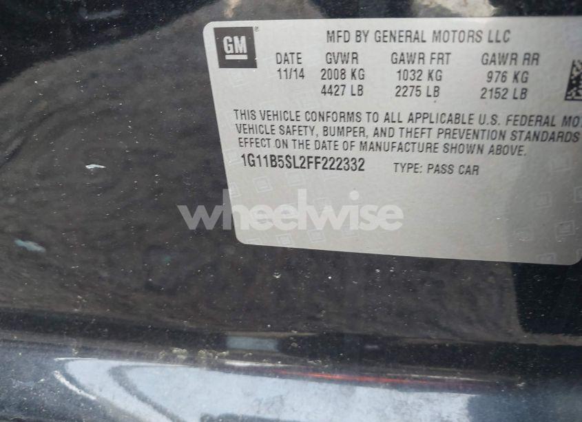Photo 9 of 2015 Chevrolet Malibu LS (VIN 1G11B5SL2FF222332)
