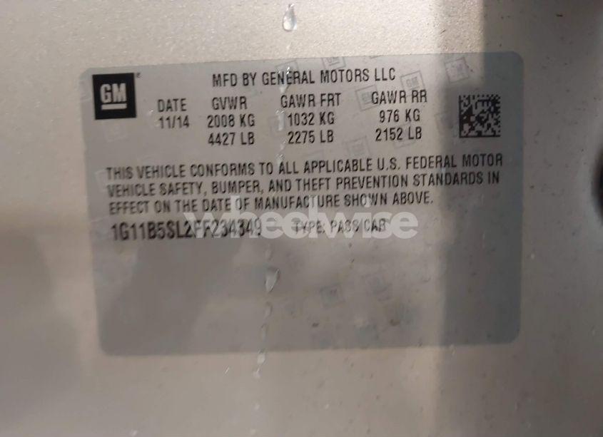 Photo 9 of 2015 Chevrolet Malibu LS (VIN 1G11B5SL2FF234349)