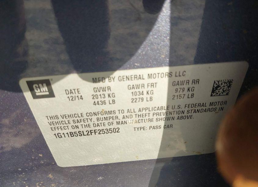 Photo 9 of 2015 Chevrolet Malibu LS (VIN 1G11B5SL2FF253502)