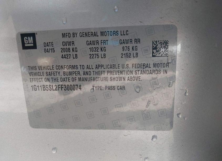 Photo 9 of 2015 Chevrolet Malibu LS (VIN 1G11B5SL2FF300074)