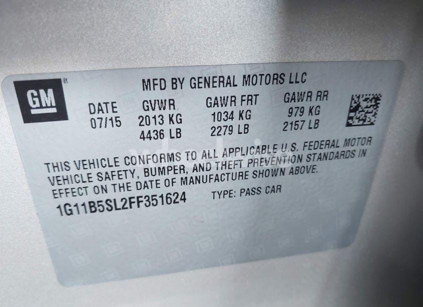 Photo 9 of 2015 Chevrolet Malibu LS (VIN 1G11B5SL2FF351624)