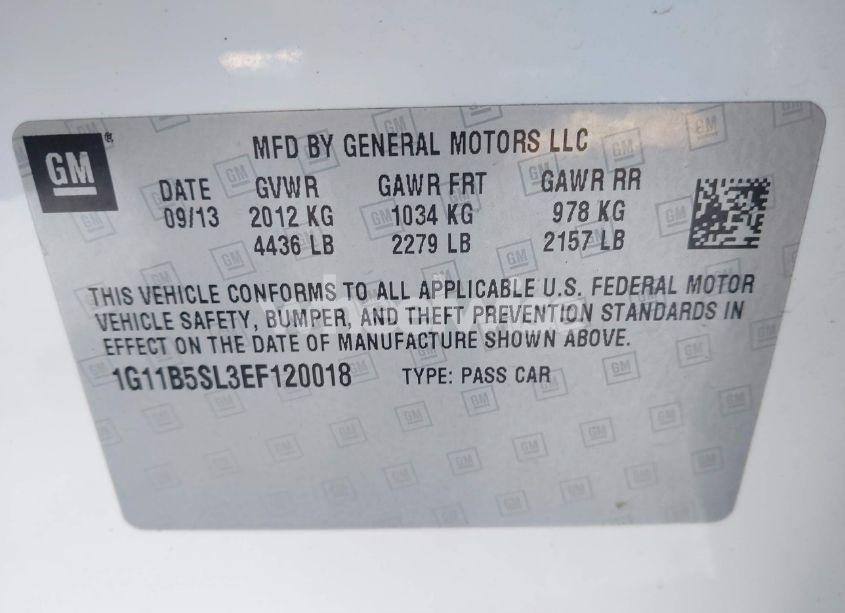 Photo 9 of 2014 Chevrolet Malibu 1LS (VIN 1G11B5SL3EF120018)