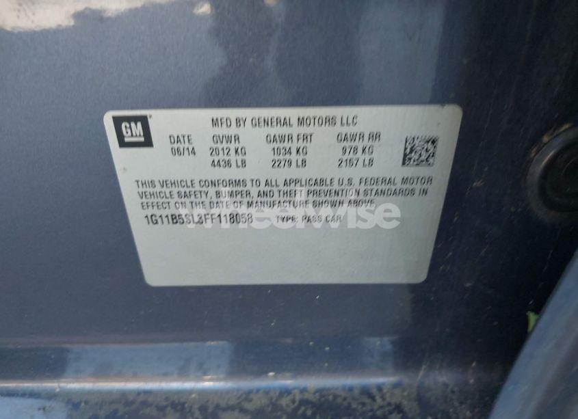 Photo 9 of 2015 Chevrolet Malibu LS (VIN 1G11B5SL3FF118058)