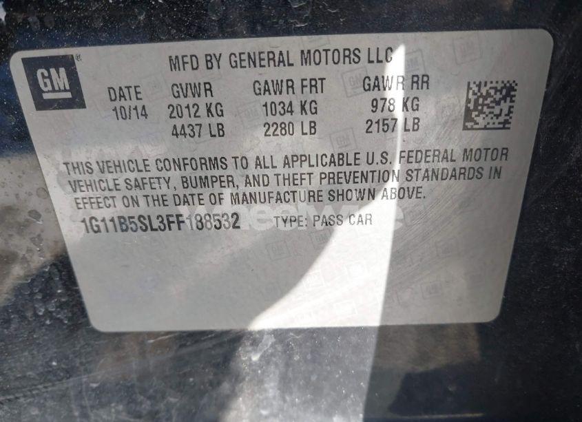 Photo 9 of 2015 Chevrolet Malibu LS (VIN 1G11B5SL3FF188532)