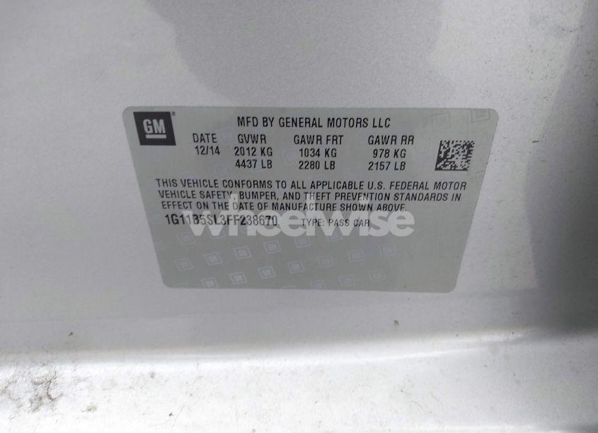 Photo 9 of 2015 Chevrolet Malibu LS (VIN 1G11B5SL3FF238670)
