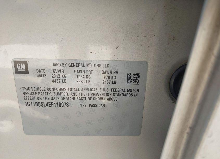Photo 9 of 2014 Chevrolet Malibu 1LS (VIN 1G11B5SL4EF110078)