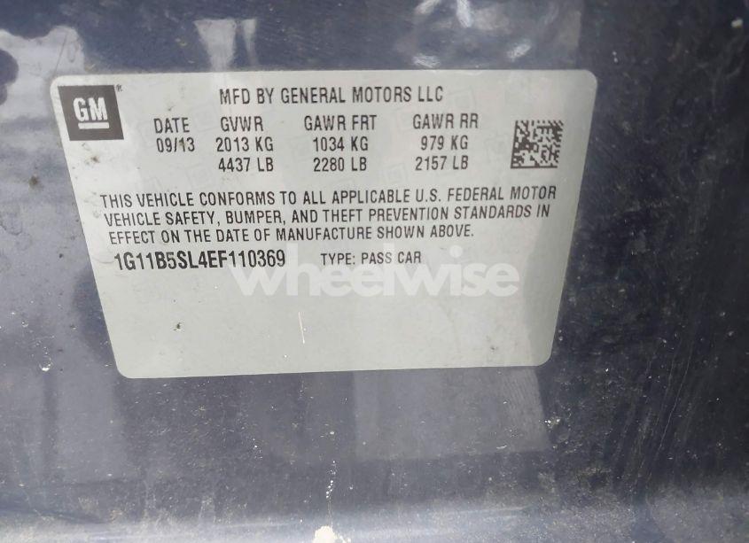 Photo 9 of 2014 Chevrolet Malibu 1LS (VIN 1G11B5SL4EF110369)