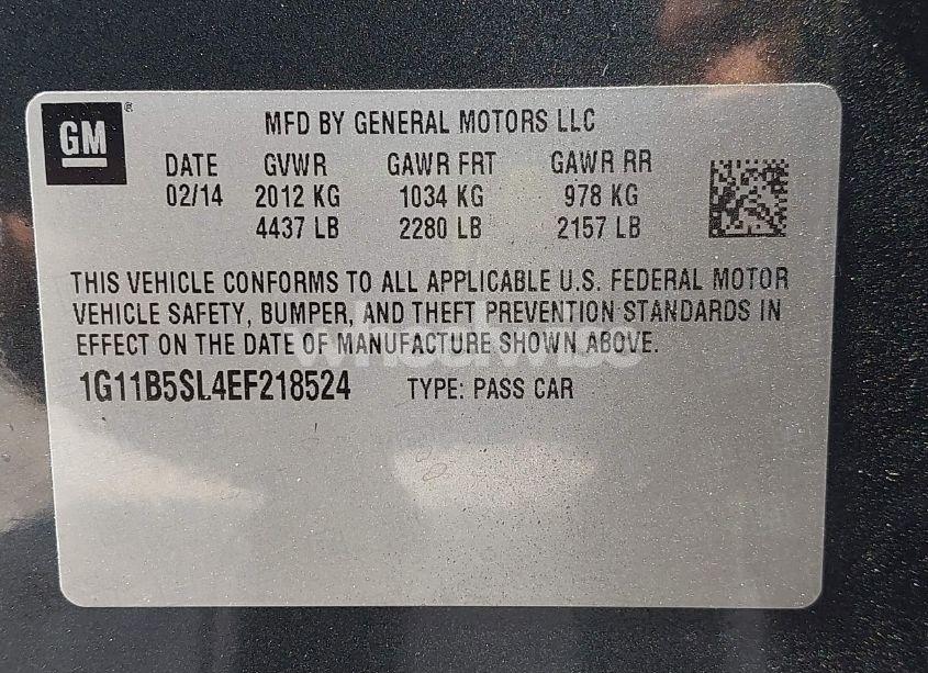 Photo 9 of 2014 Chevrolet Malibu 1LS (VIN 1G11B5SL4EF218524)